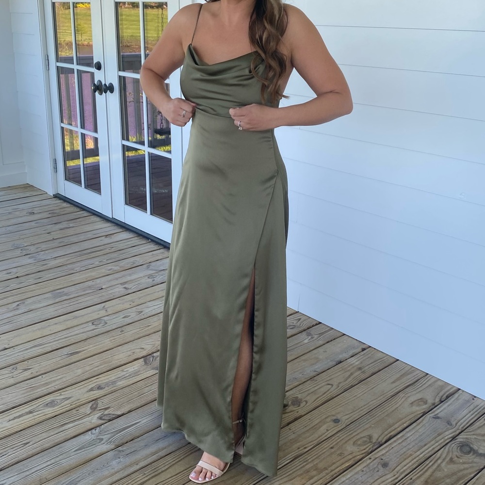 Free People Olive Silk Dress